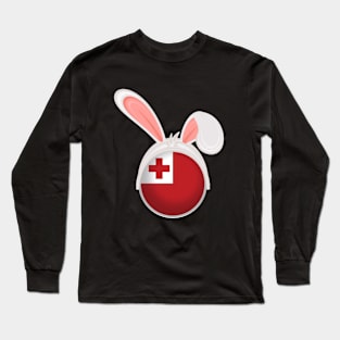 happy easter Tonga bunny ears flag cute designs Long Sleeve T-Shirt